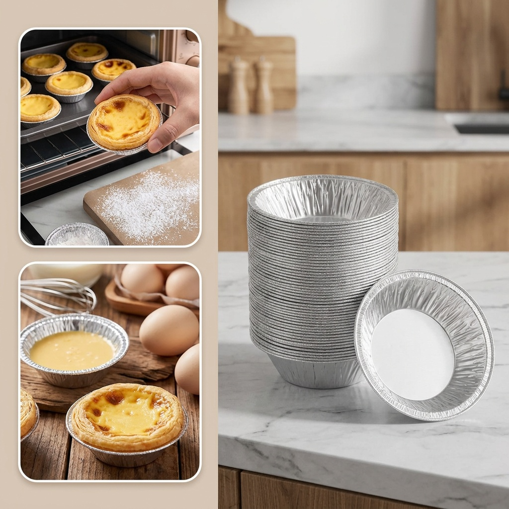 1800x Aluminium Foil Portuguese Egg Tart Pans 7.4x2.1cm - Bulk Box