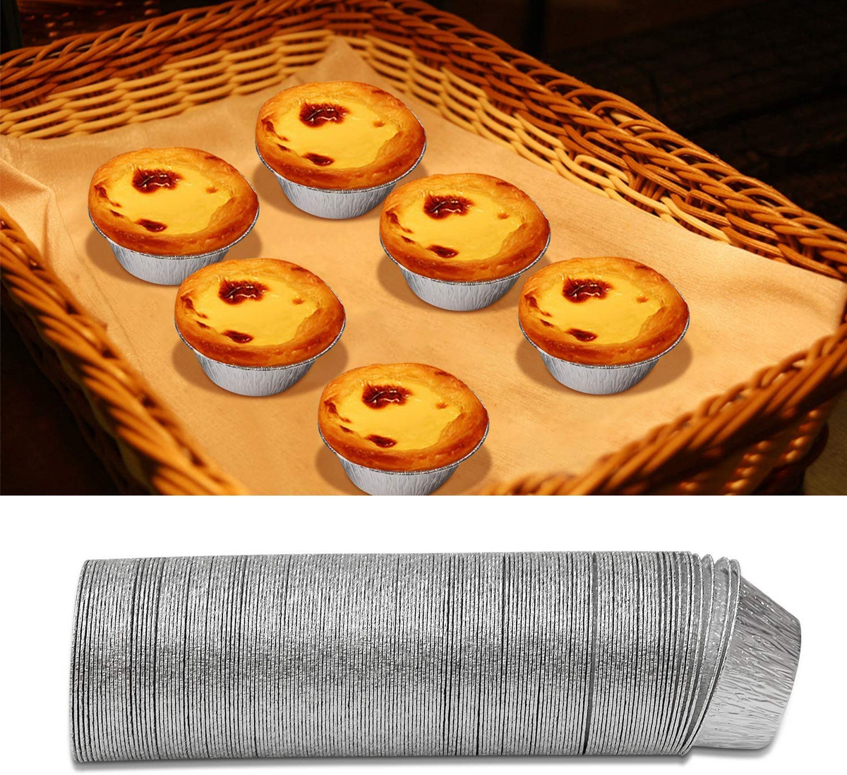 1200x Aluminium Foil Baking Cups 8x3.8cm - Bulk Box (Great for Cupcakes)