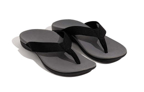 Axign Premium Orthotic Thongs - Grey/Black (Flip Flops w/ Arch Support)
