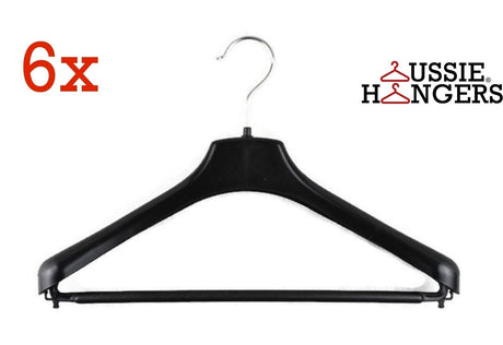 6x Suit Hangers Heavy Duty 400mm Commercial Jacket Pants Clothing Coat R50S