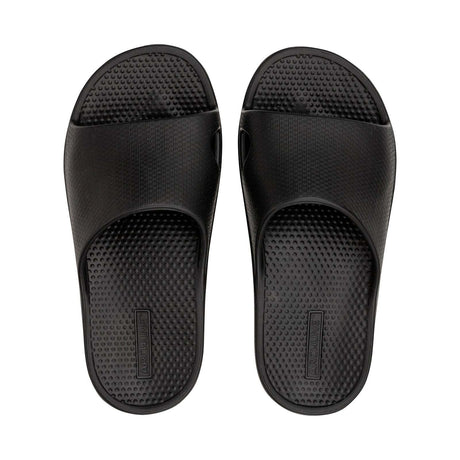 Archline Rebound Orthotic Slides Flip Flop Thongs Slip On Arch Support - Black