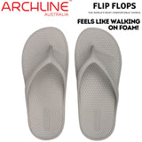Archline Orthotic Foam Thongs Arch Support Flip Flops Orthopedic Rebound - Grey