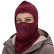Thermal Fleece Balaclava Face Mask Windproof Ski Hood Neck Warmer - Burgundy