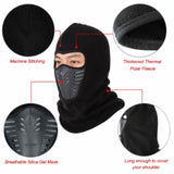 Thermal Fleece Balaclava Face Mask Windproof Ski Hood Neck Warmer - Burgundy