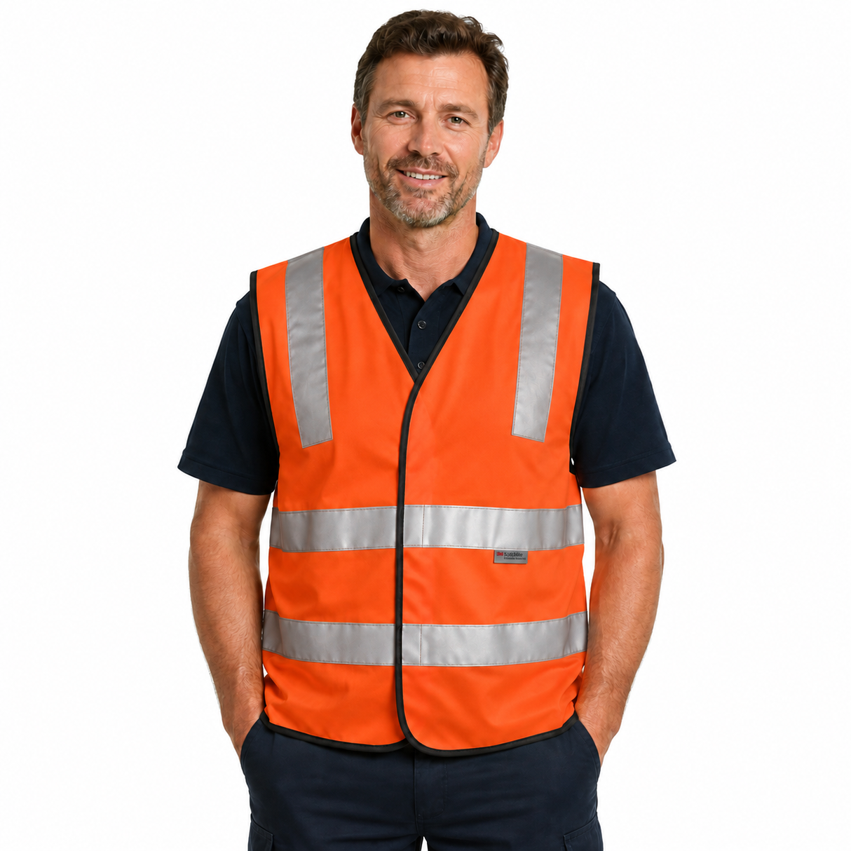 3M Reflective Tape Hi Vis Safety VEST Workwear Night & Day Use Safety Visibility - Orange - XXL