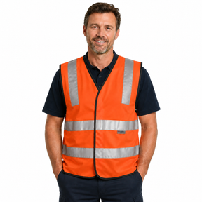 3M Reflective Tape Hi Vis Safety VEST Workwear Night & Day Use Safety Visibility - Orange - XXL