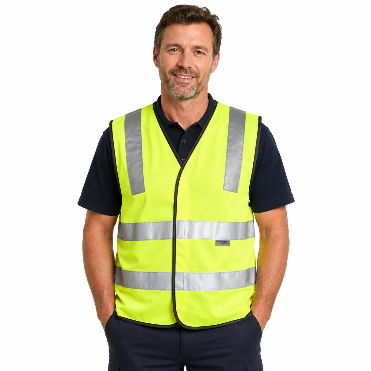 AIW 3M Reflective Tape Hi Vis Safety VEST - Yellow (Night & Day Workwear)