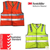 3M Reflective Tape Hi Vis Safety VEST Workwear Night & Day Use Safety Visibility - Orange