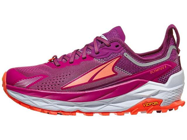 Altra Olympus 5 Womens Trail Running Shoes - Purple/Orange (Vibram Sole Sneakers/Runners)