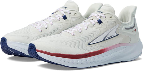 Altra Torin 7 Womens Running Shoes EGO MAX Midsole FootShape Fit in White/Blue - US 8