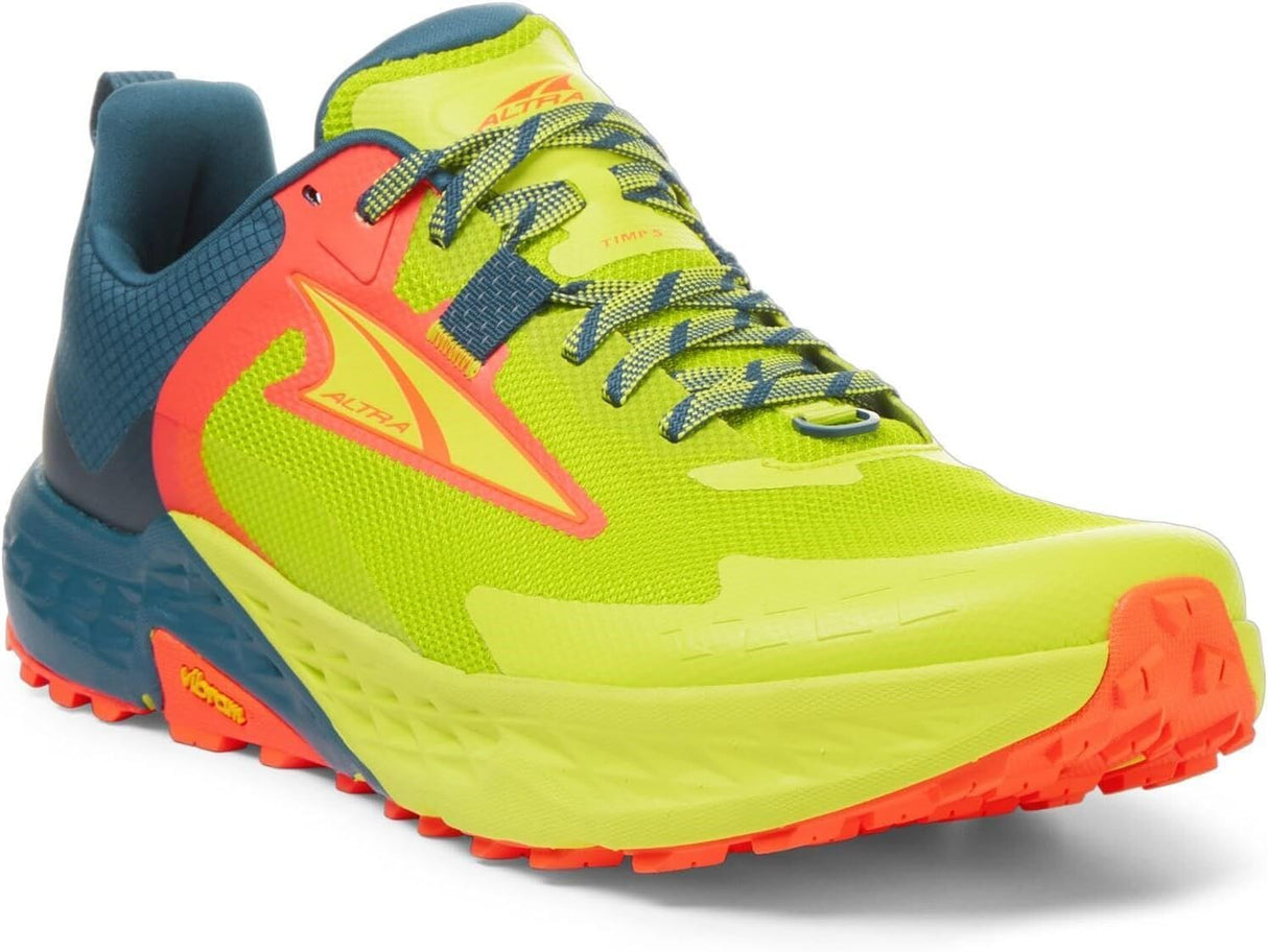 Altra Timp 5 Men’s Trail Running Shoes Vibram Megagrip EGO MAX FootShape Fit in Lime