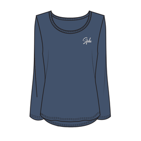 Sfida Alexis Womens Long Sleeve Top - Blue Indigo (Activewear) - BLUE INDIGO