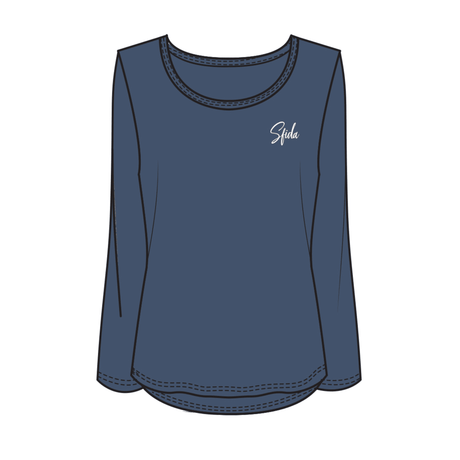 Sfida Alexis Womens Long Sleeve Top - Blue Indigo (Activewear) - BLUE INDIGO