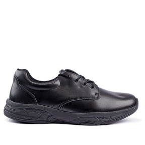 Sfida Alex Senior Kids Leather Lace Up School Shoes - Black (Boys/Girls) - BLACK