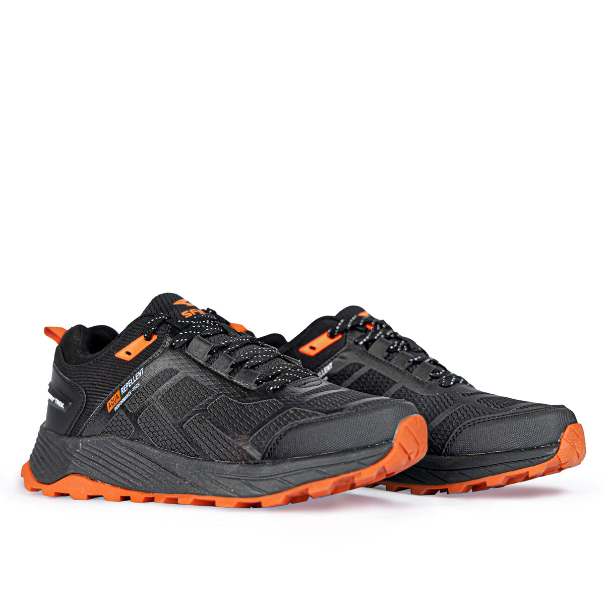 Sfida Alpine Mens Trail Shoes - Black/Orange (Trail Running/Hiking Shoes)