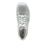 Alegria Alyster Retro Sneakers Washed Look Platform Lace Up Shoes in Cream