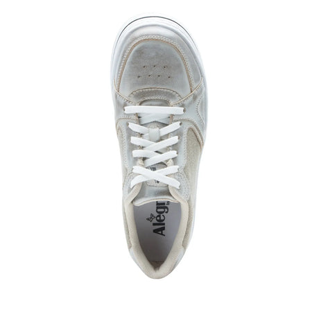 Alegria Alyster Retro Sneakers Washed Look Platform Lace Up Shoes in Cream