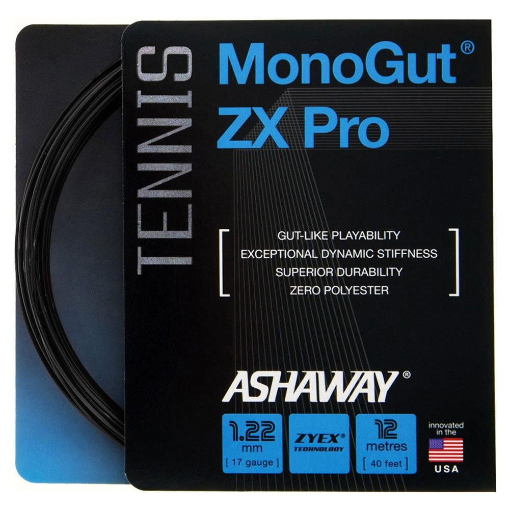 Ashaway MonoGut ZX Pro Tennis Racquet String - Black (1.22mm / 17 Gauge ...