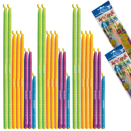 40pk AnyLock Bag Sealers/Sealing Rods Bulk Pack - Kitchen Storage Zip Lock Stick Clips