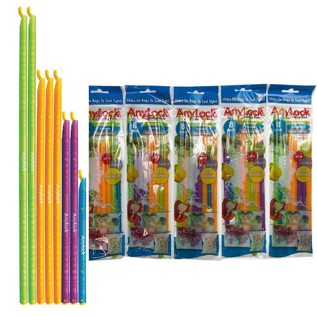 40pk AnyLock Bag Sealers/Sealing Rods Bulk Pack - Kitchen Storage Zip Lock Stick Clips