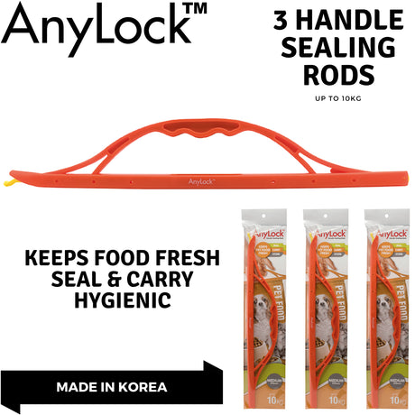 3x ANYLOCK 370mm Medium Handle Sealing Rod - Reusable Clip Lock Sealers