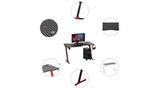 Odyssey8 140cm Dual Panel Red Gaming Desk Table