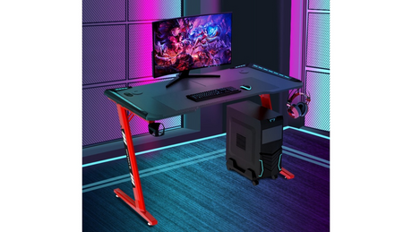 Odyssey8 140cm Dual Panel Red Gaming Desk Table