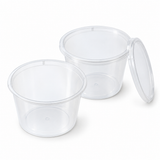360x Reusable Sauce Containers with Lids 100ml - Bulk Box (Clear)