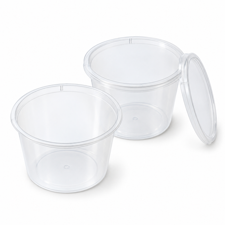 360x 100ml Reusable Sauce Containers w/ Lids Bulk Pack - Clear (77mm x 46mm Made in Australia)