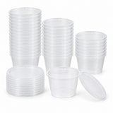 360x Reusable Sauce Containers with Lids 100ml - Bulk Box (Clear)