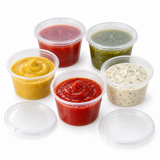 360x Reusable Sauce Containers with Lids 100ml - Bulk Box (Clear)