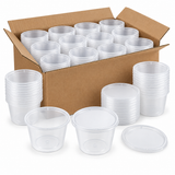360x Reusable Sauce Containers with Lids 100ml - Bulk Box (Clear)