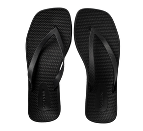 Archline Breeze Orthotic Thongs - Black (Slip On Orthopedic Flip Flops w/ Arch Support)