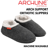 ARCHLINE Orthotic Slippers CLOSED Arch Scuffs Orthopedic Moccasins Shoes in Grey Marle