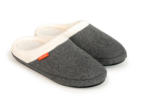 ARCHLINE Orthotic Slippers Slip On Arch Scuffs Orthopedic Moccasins in Grey Marle