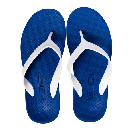 ARCHLINE Orthotic Thongs Arch Support Shoes Footwear Flip Flops Orthopedic - Blue/White 