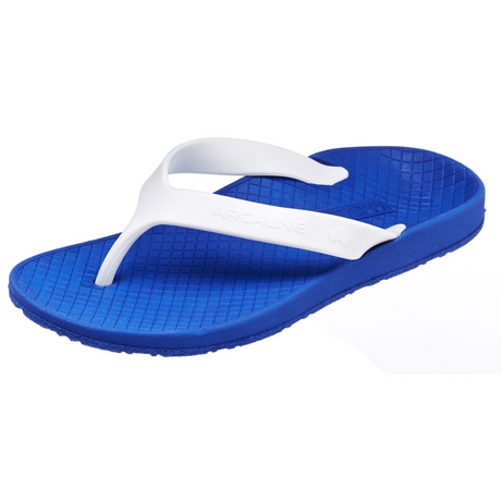 ARCHLINE Orthotic Thongs Arch Support Shoes Footwear Flip Flops Orthopedic - Blue/White 