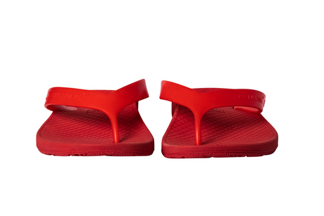 ARCHLINE Orthotic Thongs Arch Support Shoes Footwear Flip Flops Orthopedic - Red/Red 