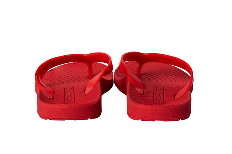ARCHLINE Orthotic Thongs Arch Support Shoes Footwear Flip Flops Orthopedic - Red/Red 