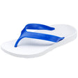 Archline Orthotic Flip Flops - White/Blue (Slip On Orthopedic Thongs w/ Arch Support)