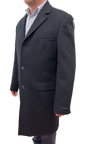 Austin Reed Lapel Trench Coat Jacket Winter Overcoat w/ Cashmere - Black