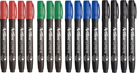 2x 15pcs (30pcs Total) Artline Supreme Permanent Markers - Assorted Colours