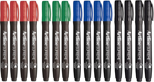 2x 15pcs (30pcs Total) Artline Supreme Permanent Markers - Assorted Colours