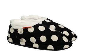 Archline Orthotic Closed Slippers - Black/White Polka Dots (Orthopedic Footbed w/ Arch Support)