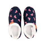 ARCHLINE Orthotic Slippers CLOSED Arch Scuffs Moccasins Pain Relief in Navy Hearts