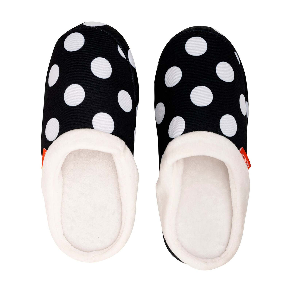 Archline Orthotic Slip On Slippers - Black/White Polka Dots (Orthopedic Scuffs w/ Arch Support)