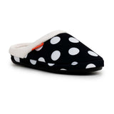 Archline Orthotic Slip On Slippers - Black/White Polka Dots (Orthopedic Scuffs w/ Arch Support)