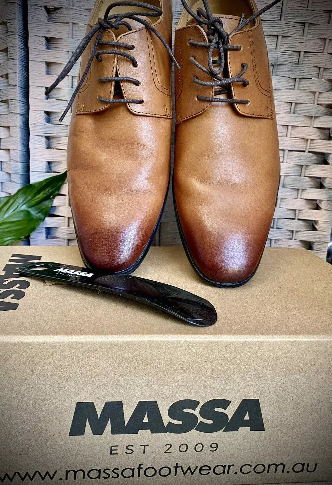Massa Ascoli Leather Dress Shoes (Tan) - Formal Lace Up Shoes for Business/Weddings