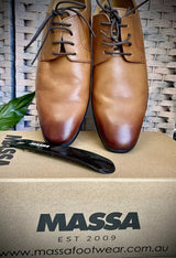Massa Ascoli Leather Dress Shoes (Tan) - Formal Lace Up Shoes for Business/Weddings