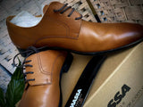 Massa Ascoli Leather Dress Shoes (Tan) - Formal Lace Up Shoes for Business/Weddings